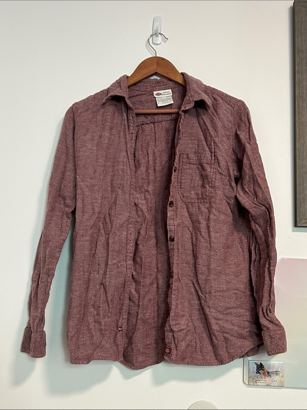 Dickies women’s Casual Button-Down Shirt - Wine